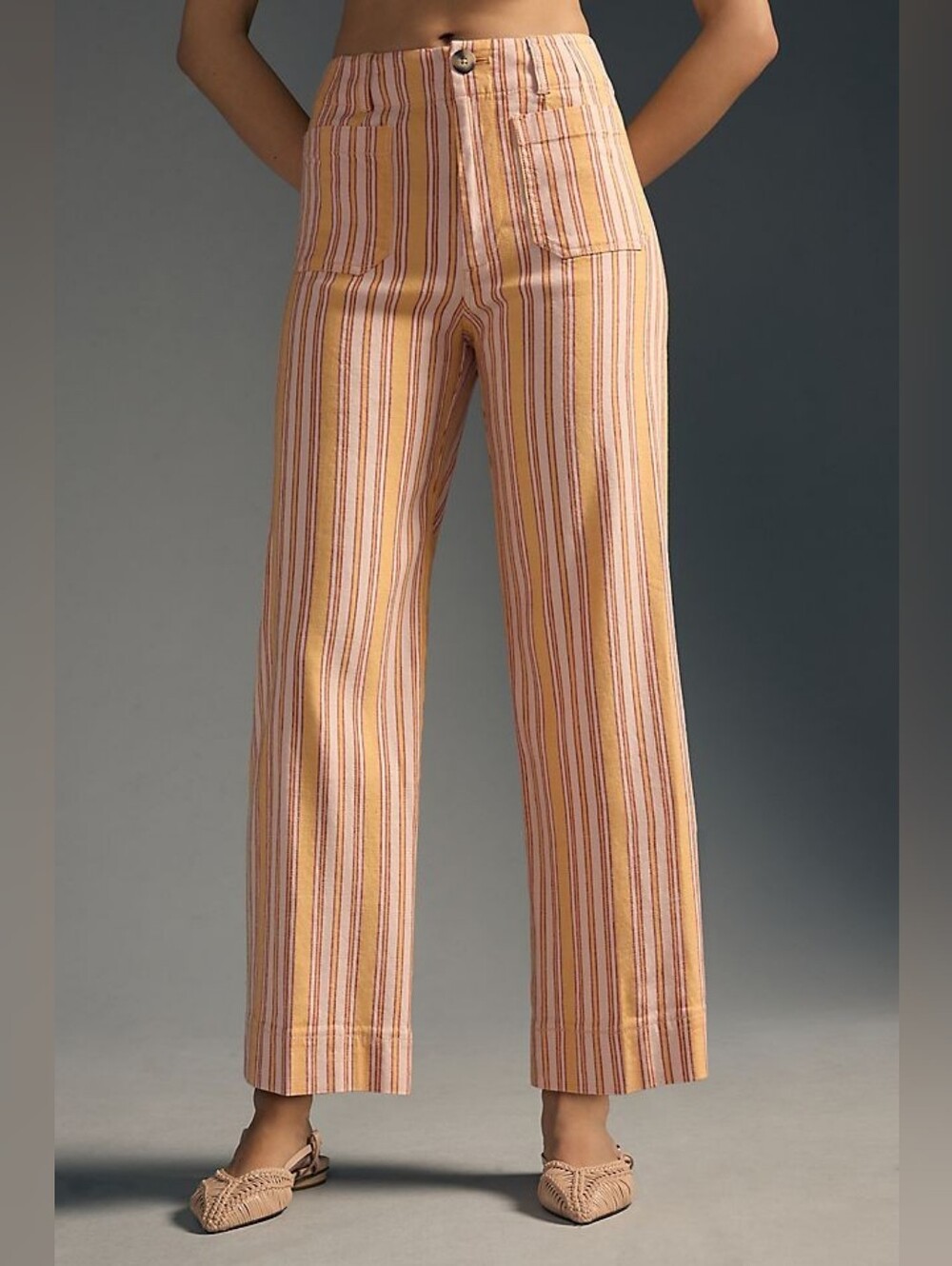 Maeve The Colette Cropped Wide-Leg Linen Pants 30